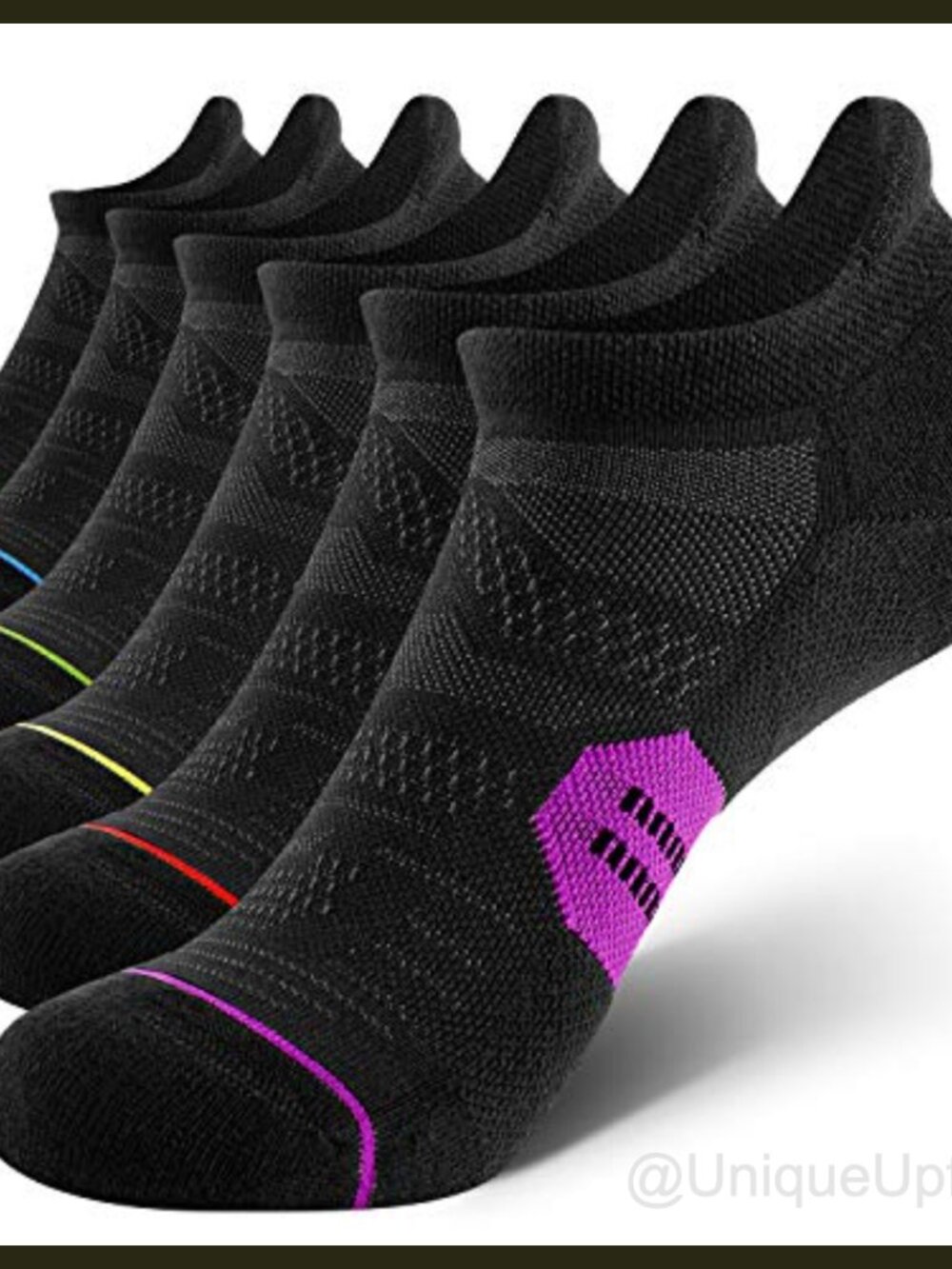 6 Pack Womens Ankle Running Socks Cushioned Low Cut Tab Athletic Socks